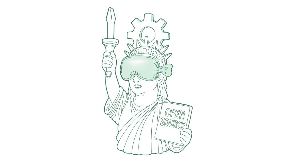 Statue Meme - proprietary tech blindfolds freedom/open source Original